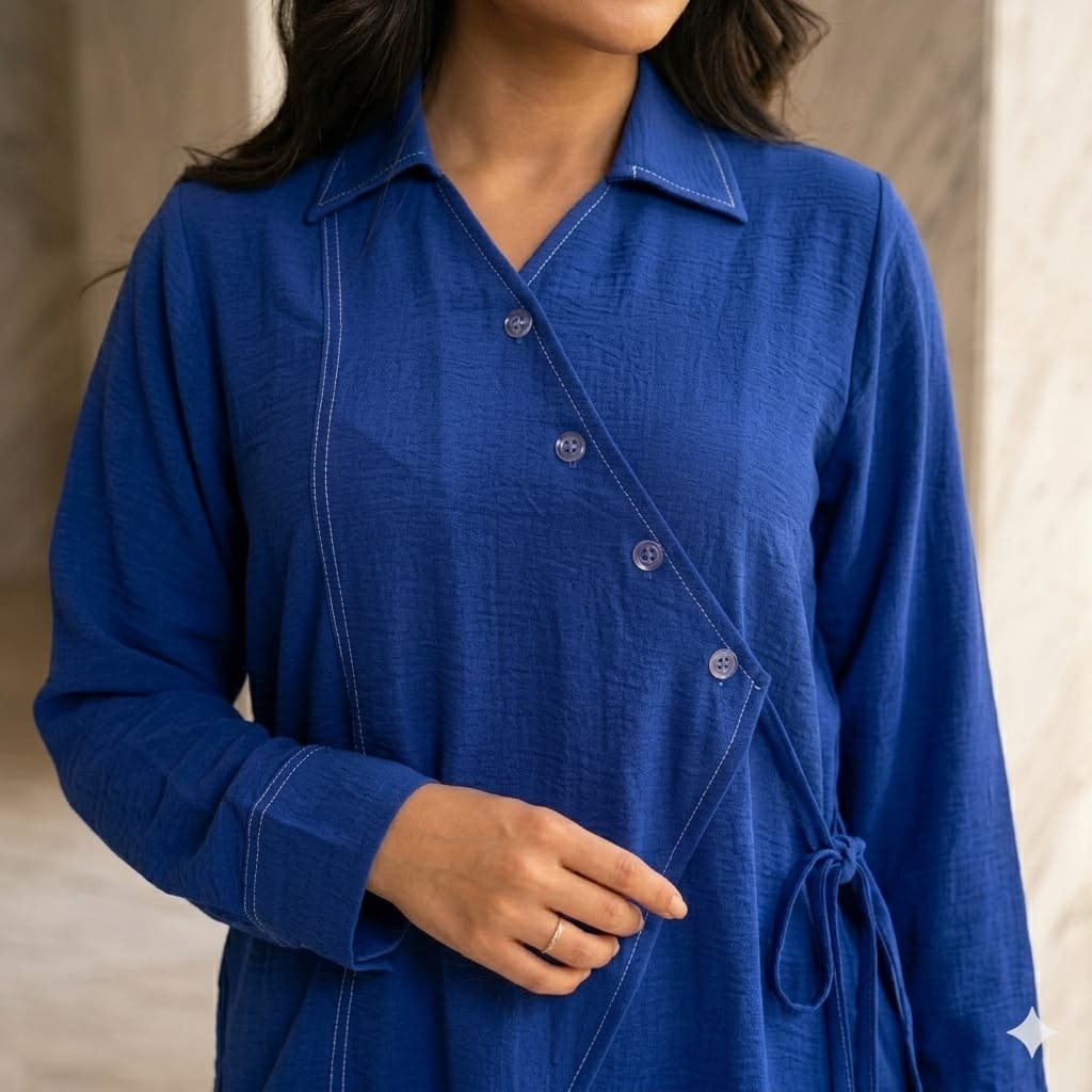 Azure Charm Women Full Sleeves Co ord Set - Blue