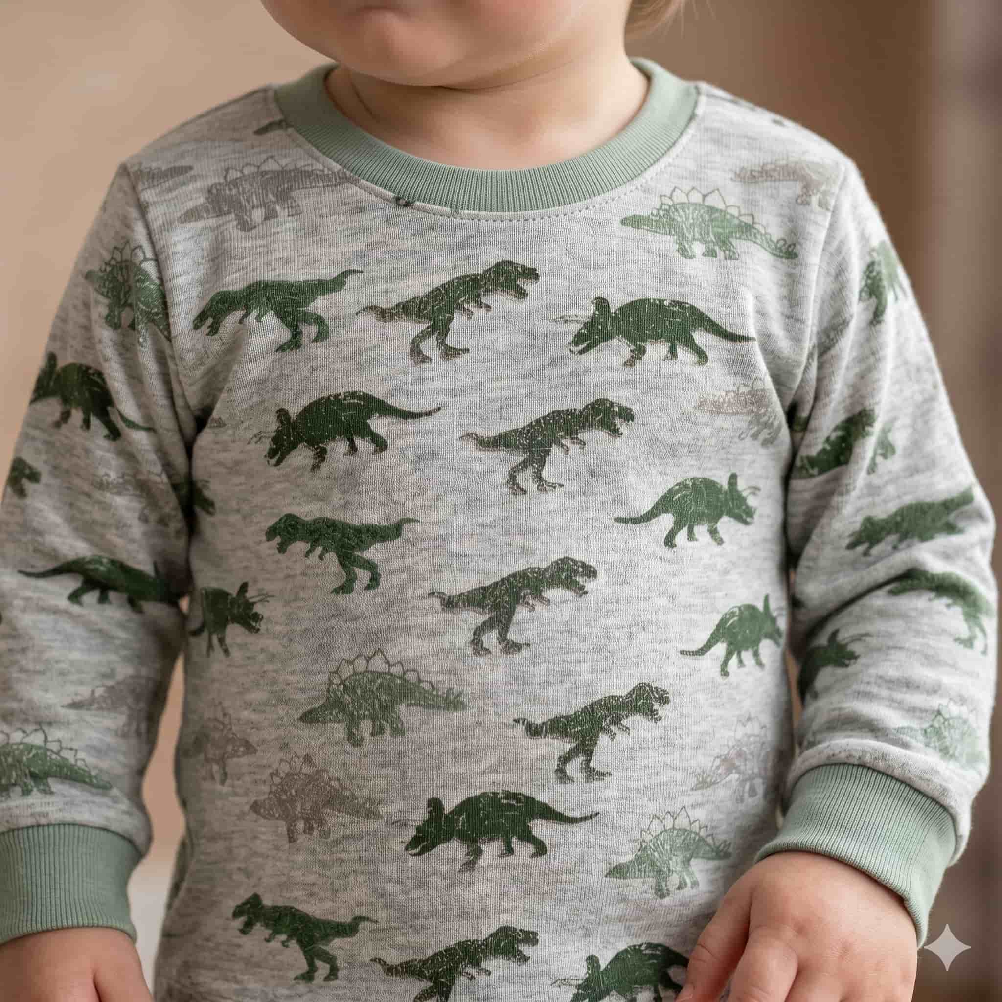 Dino Trek Baby Boys Full Sleeves Set - Grey