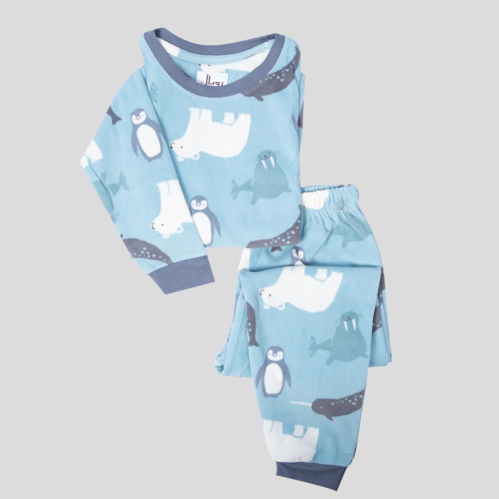 Penguin Boys Fleece Full Pajama Set - Blue