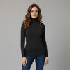 Turtle Neck Women Sweater-Black