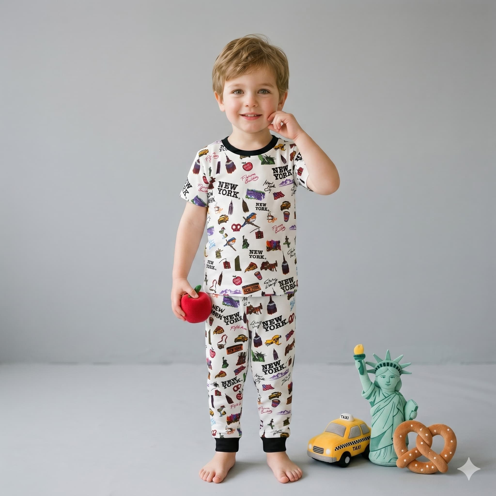 City Quest Boys Half Sleeves Pajama Set - White
