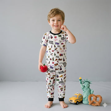 City Quest Boys Half Sleeves Pajama Set - White