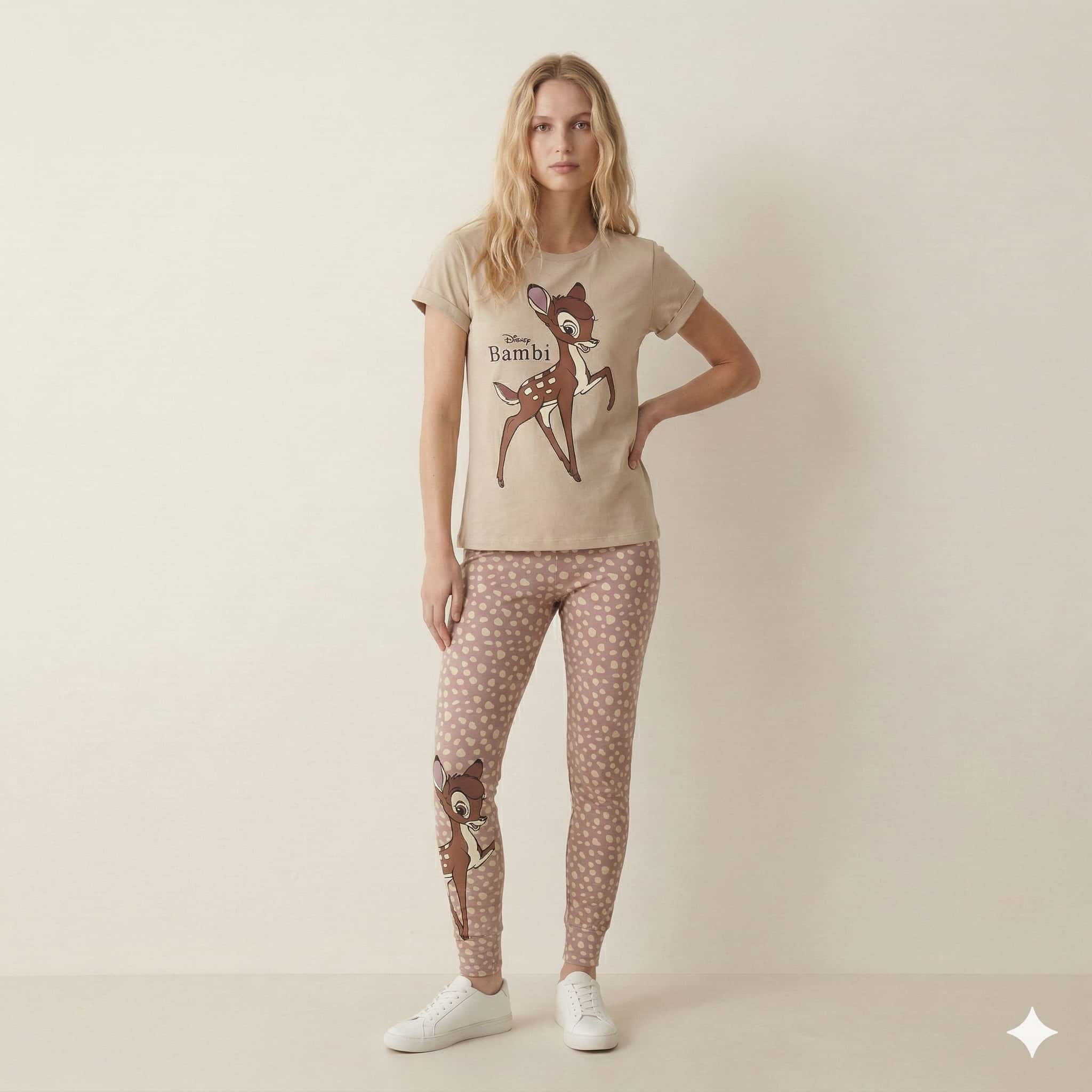 Bambi Women Pajama Set - Beige