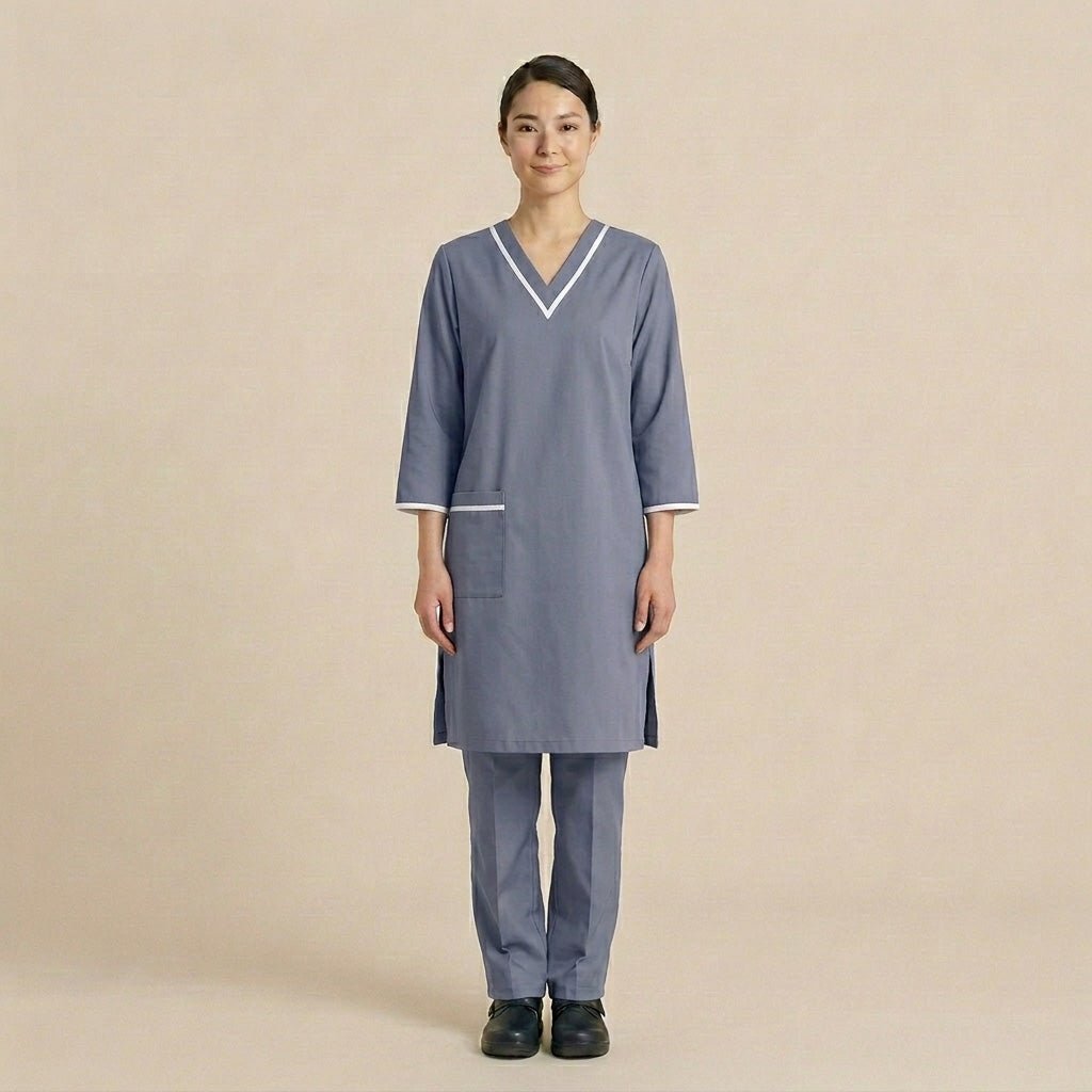 Maid Women Uniform Set - Light Grey