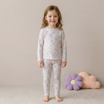 Little Bloom Girl Pajama Set - White
