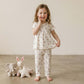 Pansy Flower Girls Pajama Set - Cream