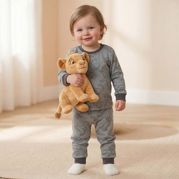 Simba Baby Boys Full Sleeves Pajama Set - Dark Grey