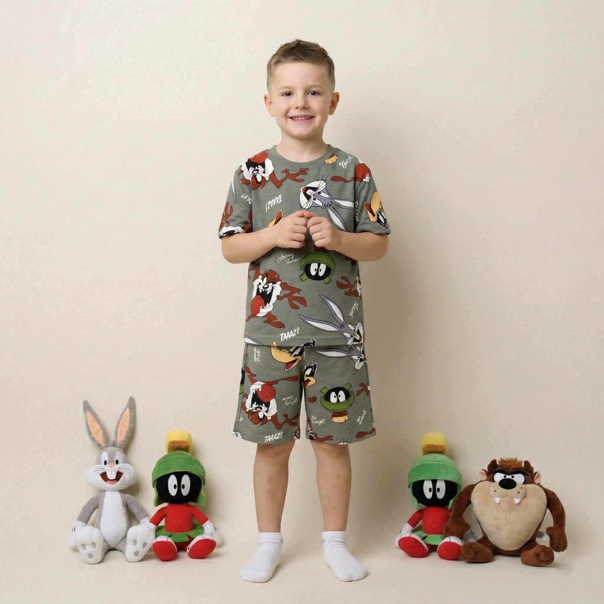 Looney Tunes Action Squad Boys Short Set - Grey