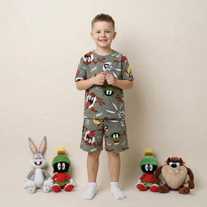 Looney Tunes Action Squad Boys Short Set - Grey