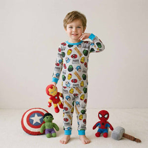 Avengers Boys Full Sleeves Pajama Set - Grey