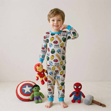 Avengers Boys Full Sleeves Pajama Set - Grey