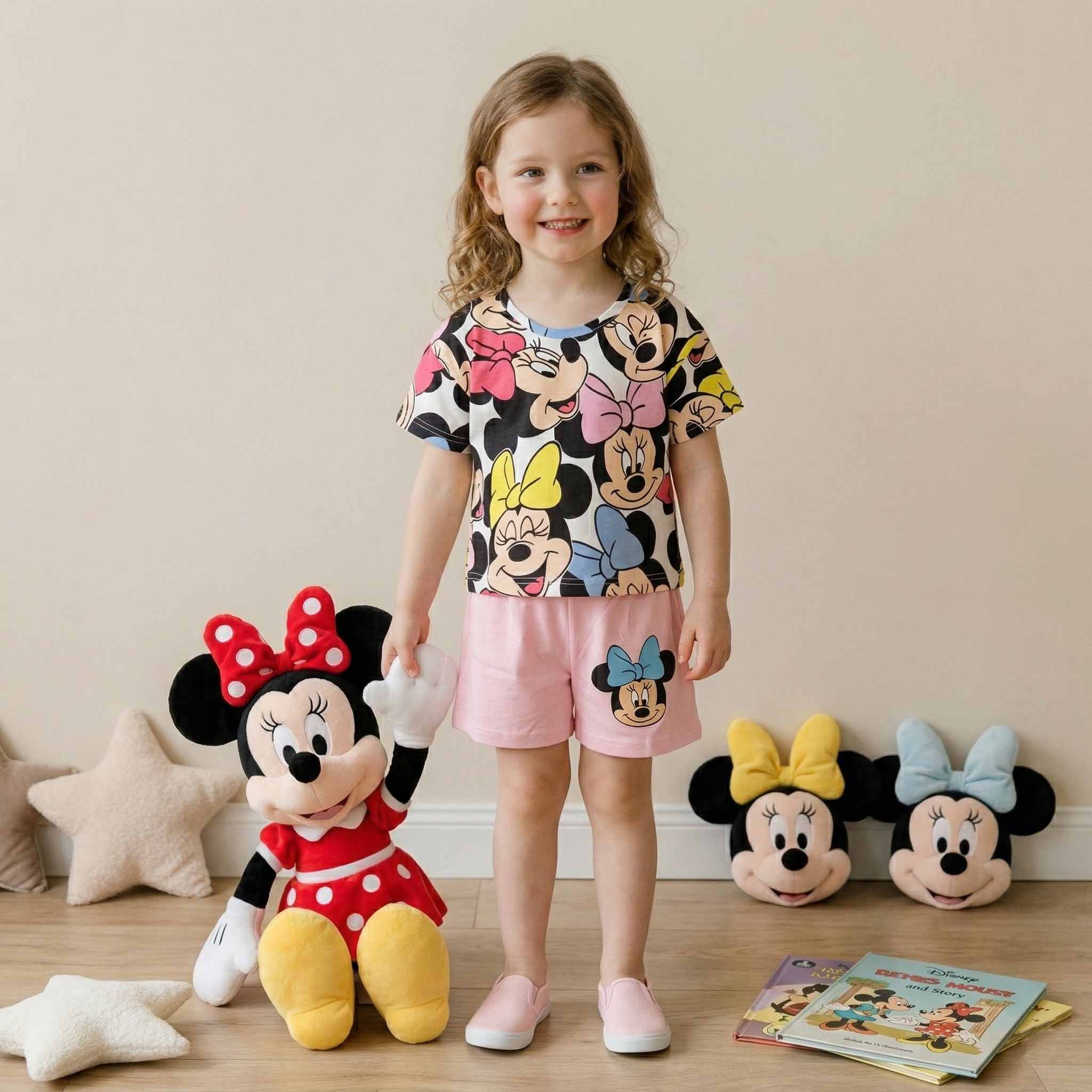 Minnie Mouse Girls Short Set - Pink