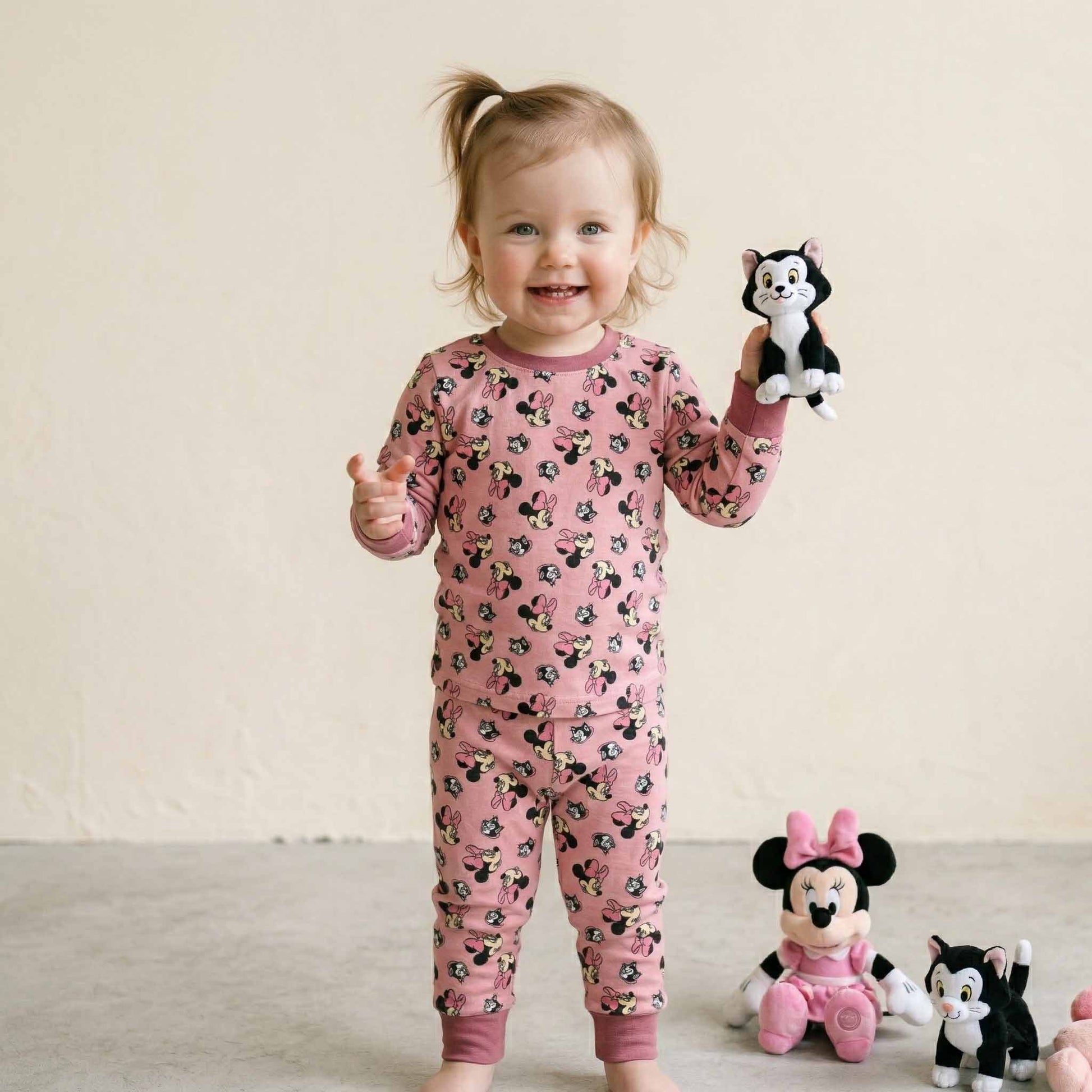 Minnie Mouse Baby Girl Full Sleeves Pajama Set - Pink