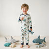 Ocean Vibes Boys Full Sleeves Pajama Set - white