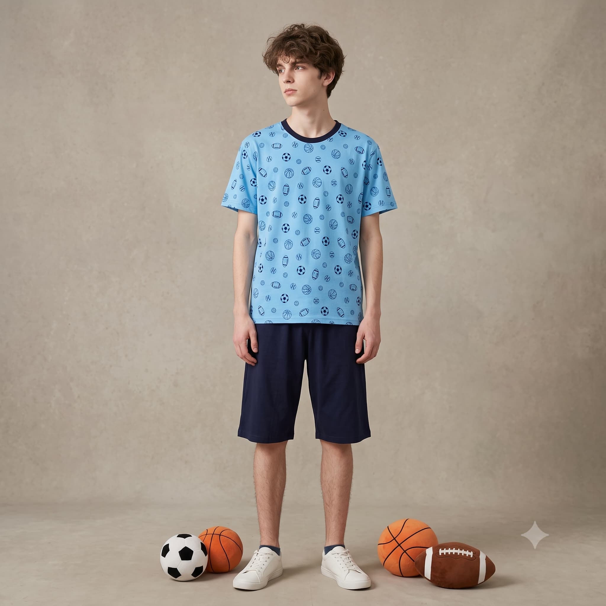 Football Boys Short Set - Light Blue