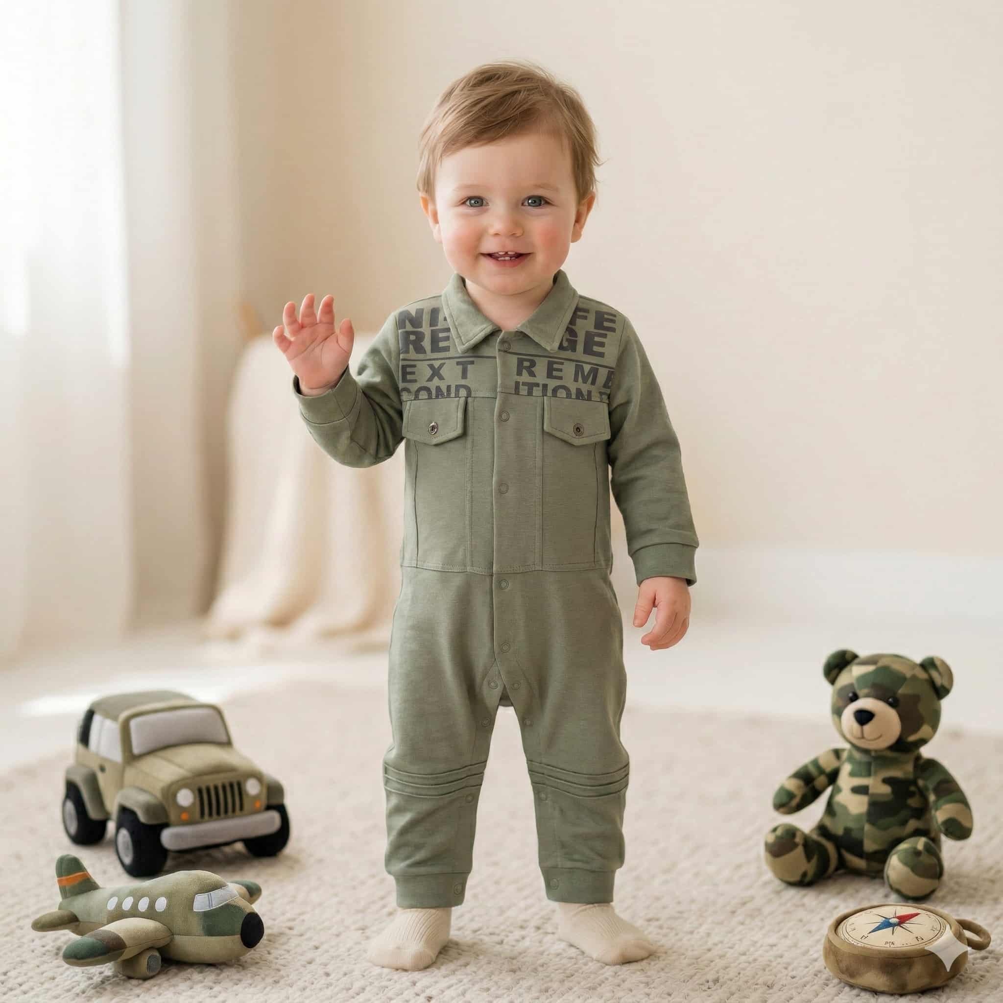 Army Baby Boy Set - Green