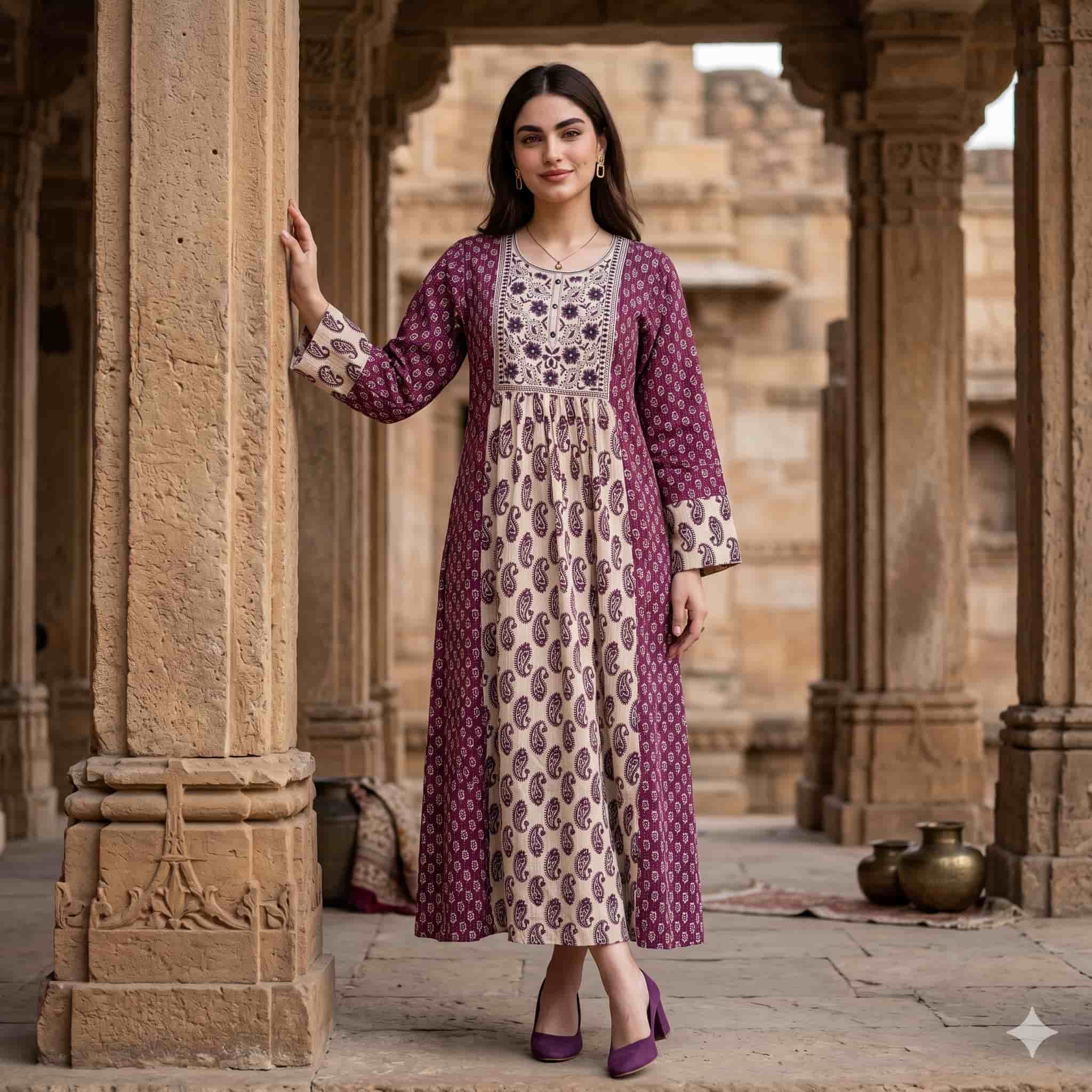 Plum Paisley Women Darra - Purple