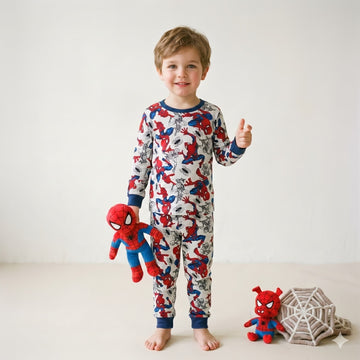 Hero Hustle Boys Full Sleeves Pajama Set – Grey