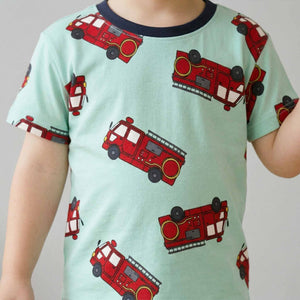 Fire Truck Boys Pajama Set - Blue
