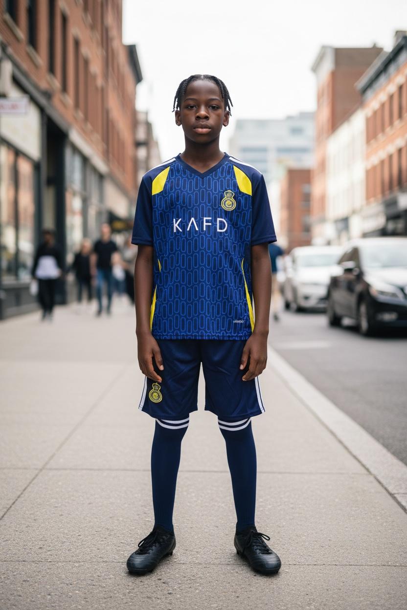 Al Nassr FC Boys Short Set - Navy & Yellow