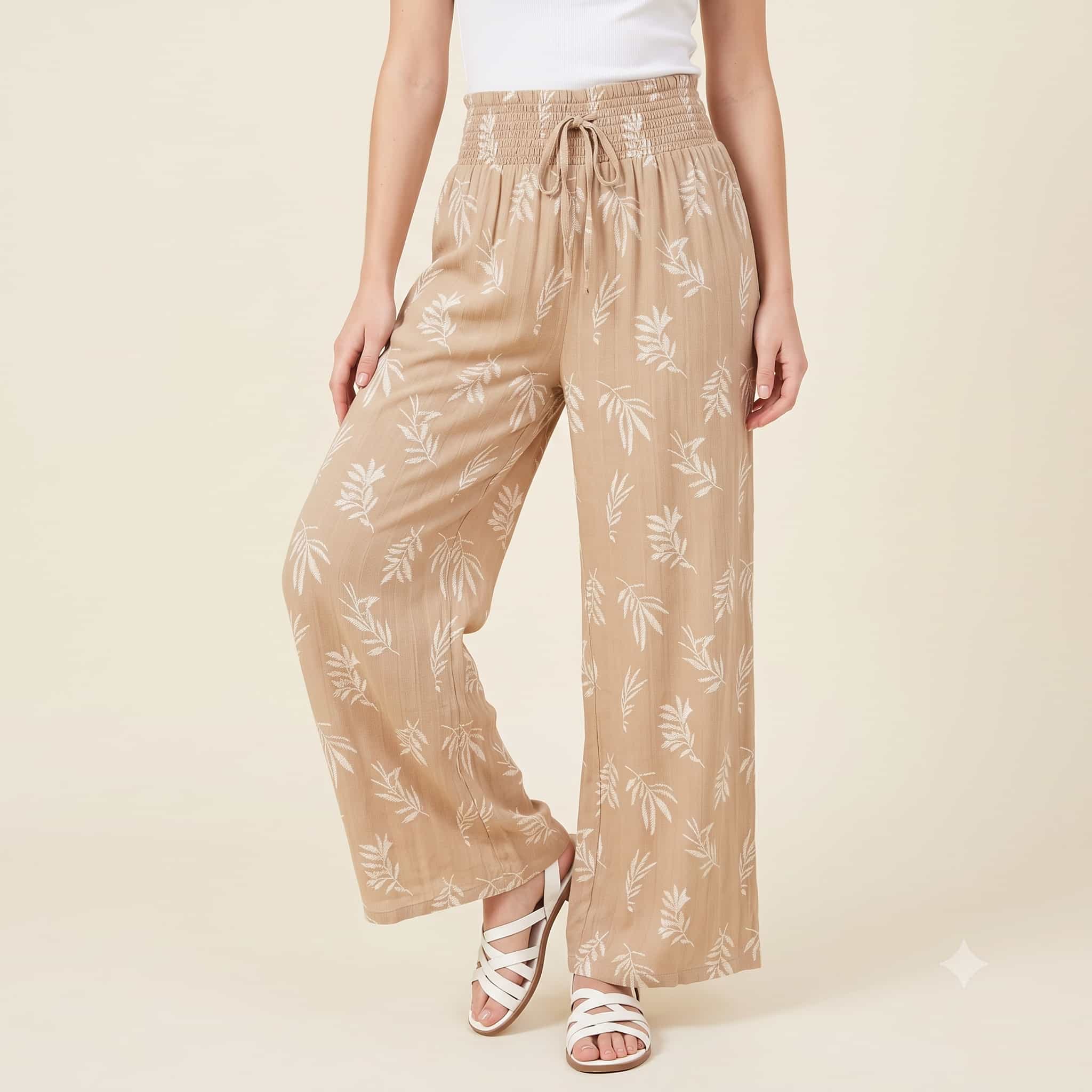 Dune Flora Plazzo Women Pants - Sand Beige