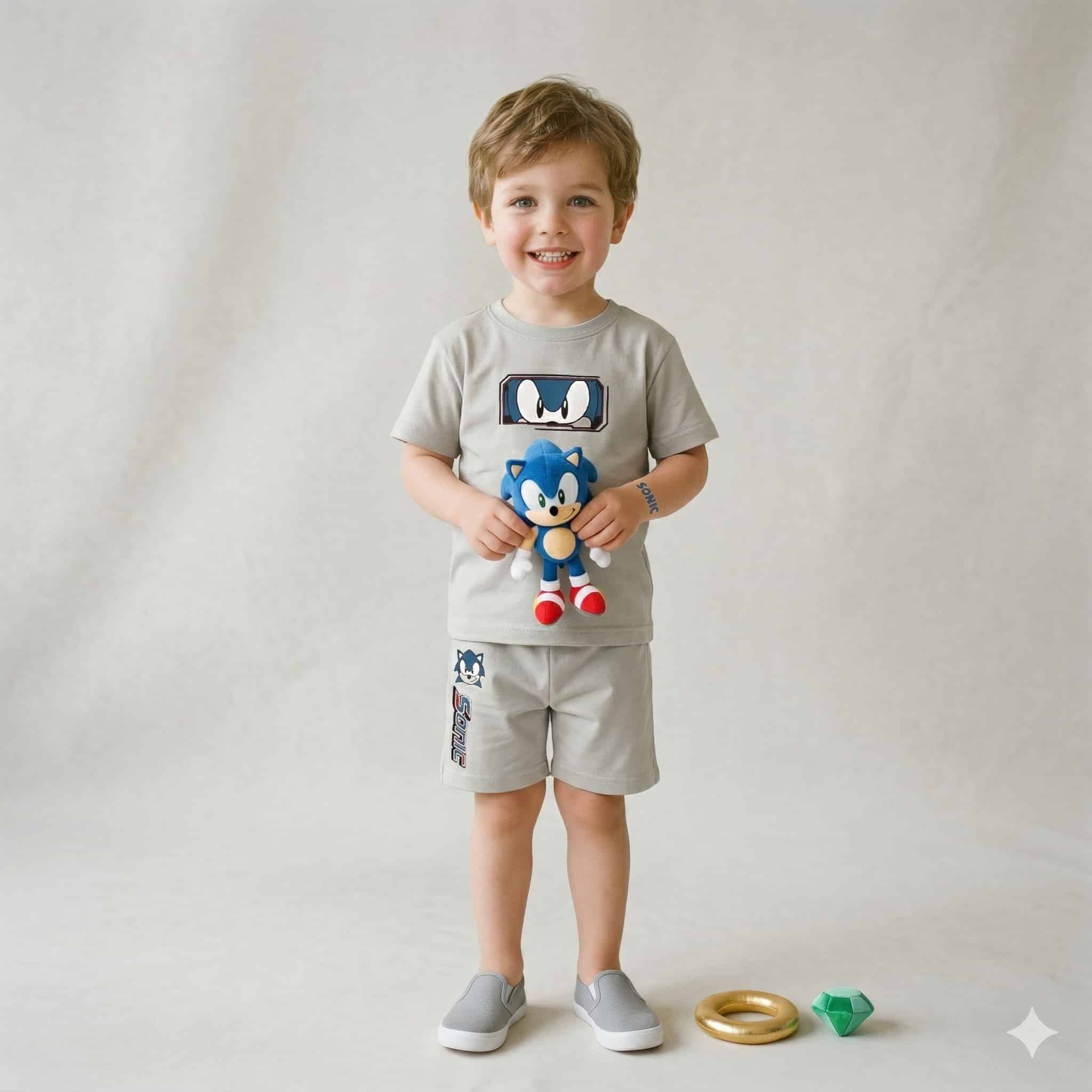 Sonic Boys Short Set - Grey