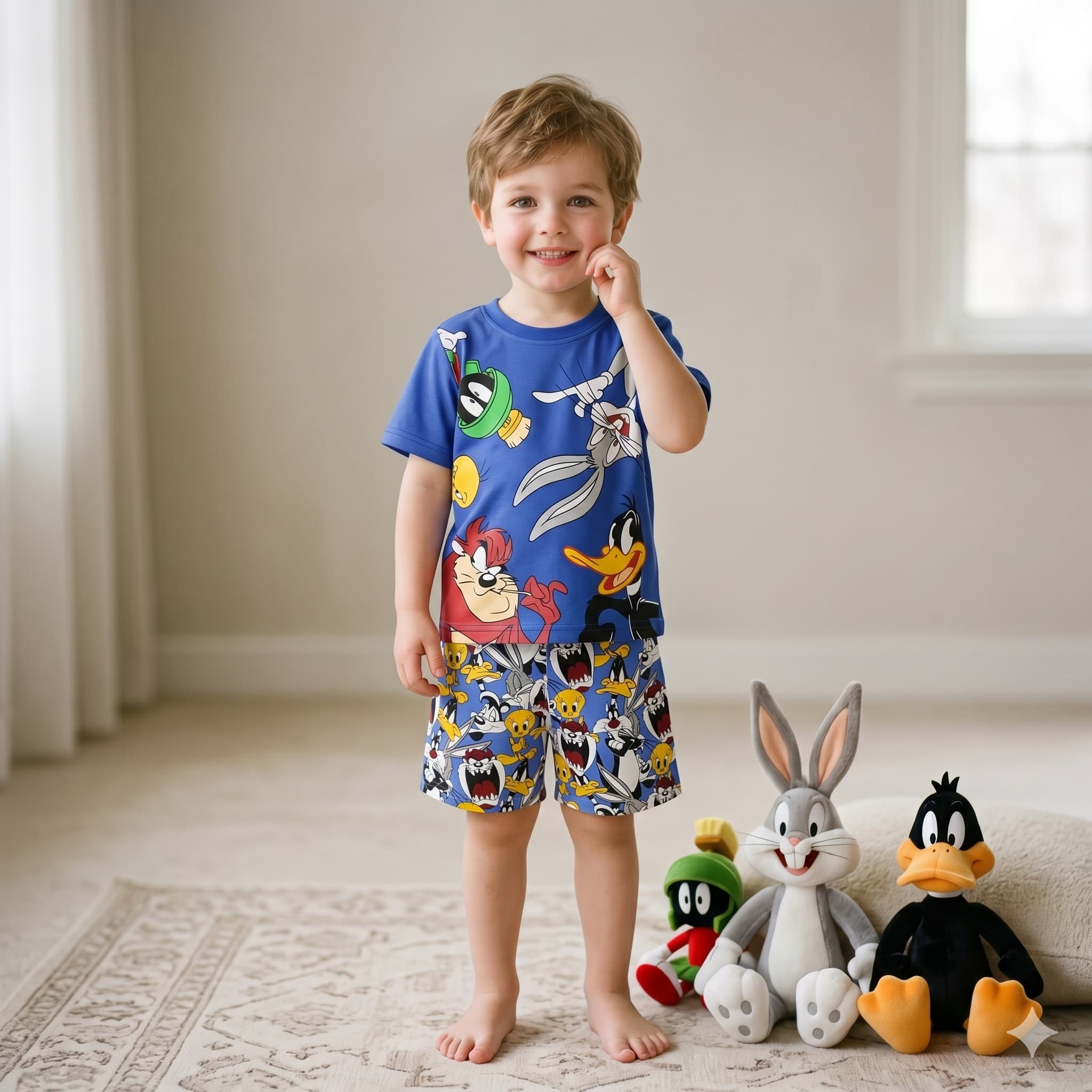 Toon Time Boys Short Set - Blue