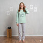 Mint Moments Girls full sleeves pajama set - Mint green