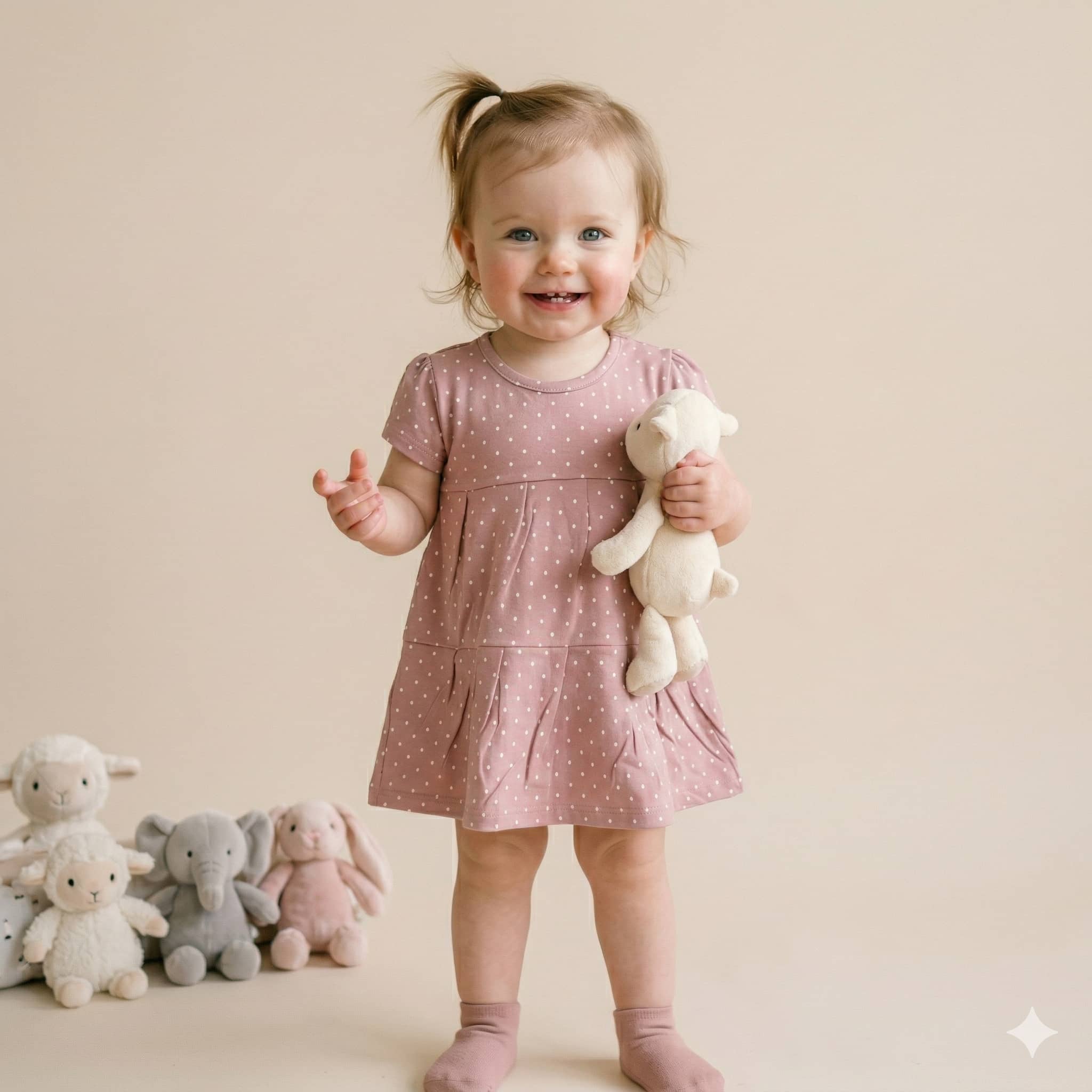 Dotted Baby Girl Frock - Pink