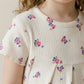 Pansy Flower Girls Pajama Set - Cream