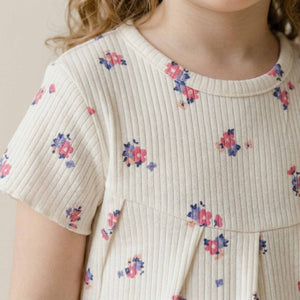 Pansy Flower Girls Pajama Set - Cream