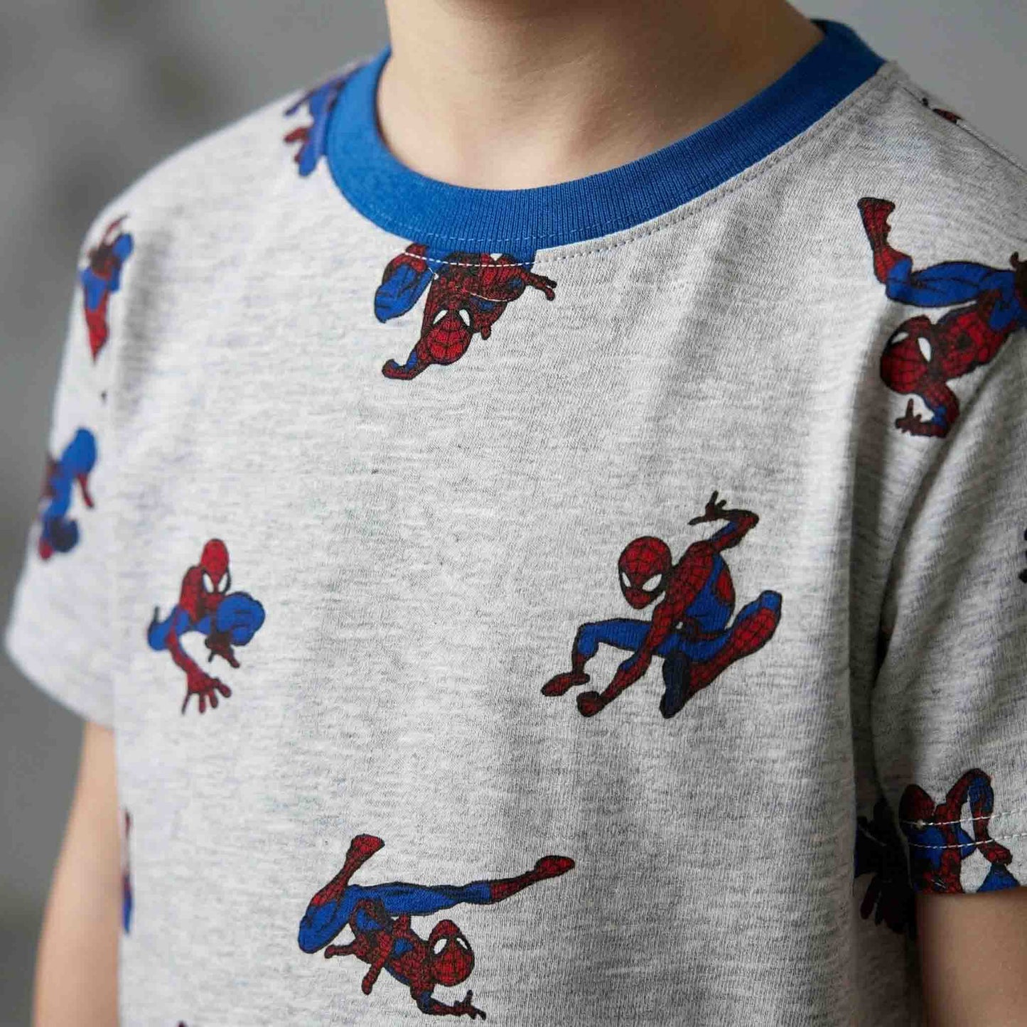 Hero-in-Motion Boys Short Set - Grey & Blue