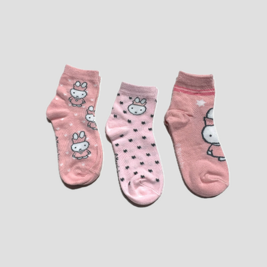 Cute Kitten Girls Socks - Pack Of 3