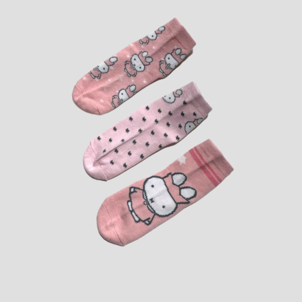 Cute Kitten Girls Socks - Pack Of 3