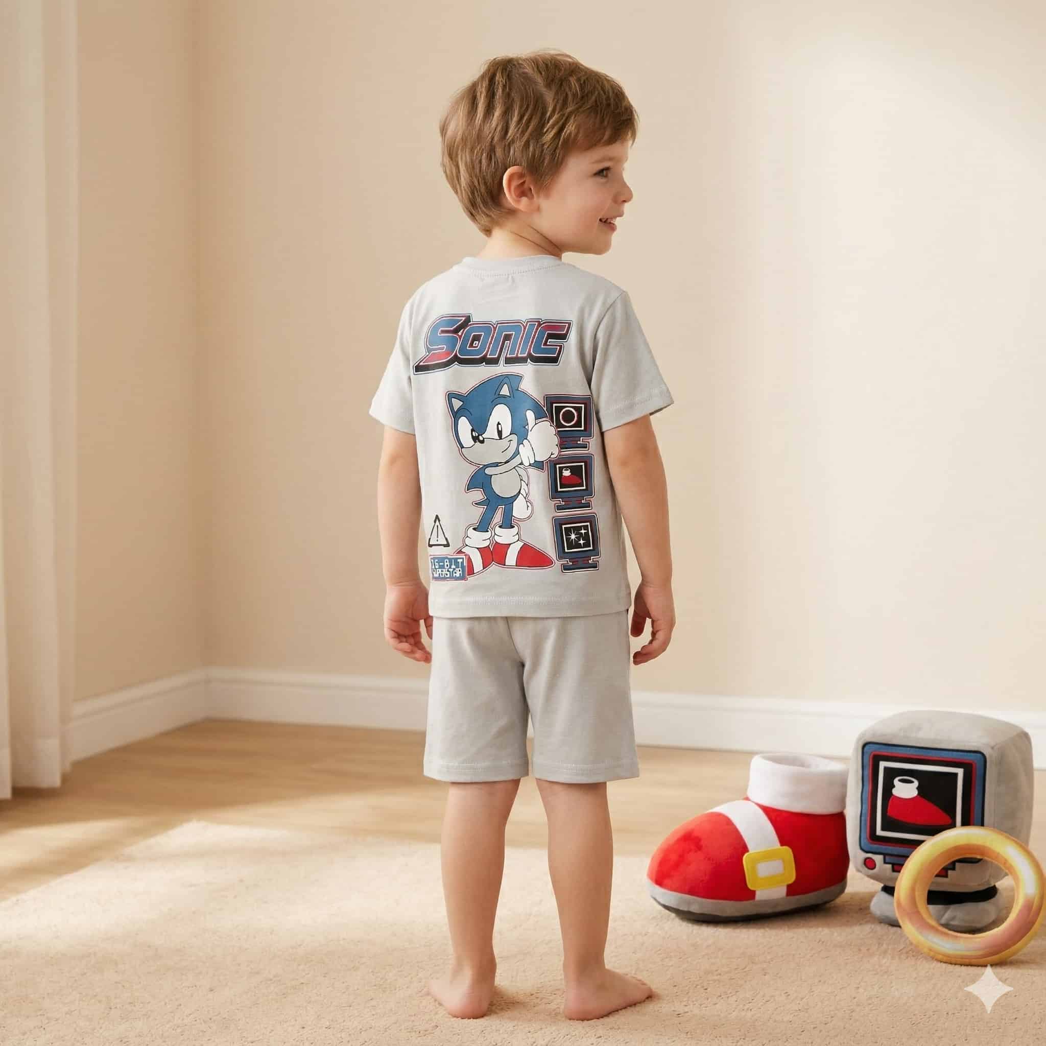 Sonic Boys Short Set - Grey