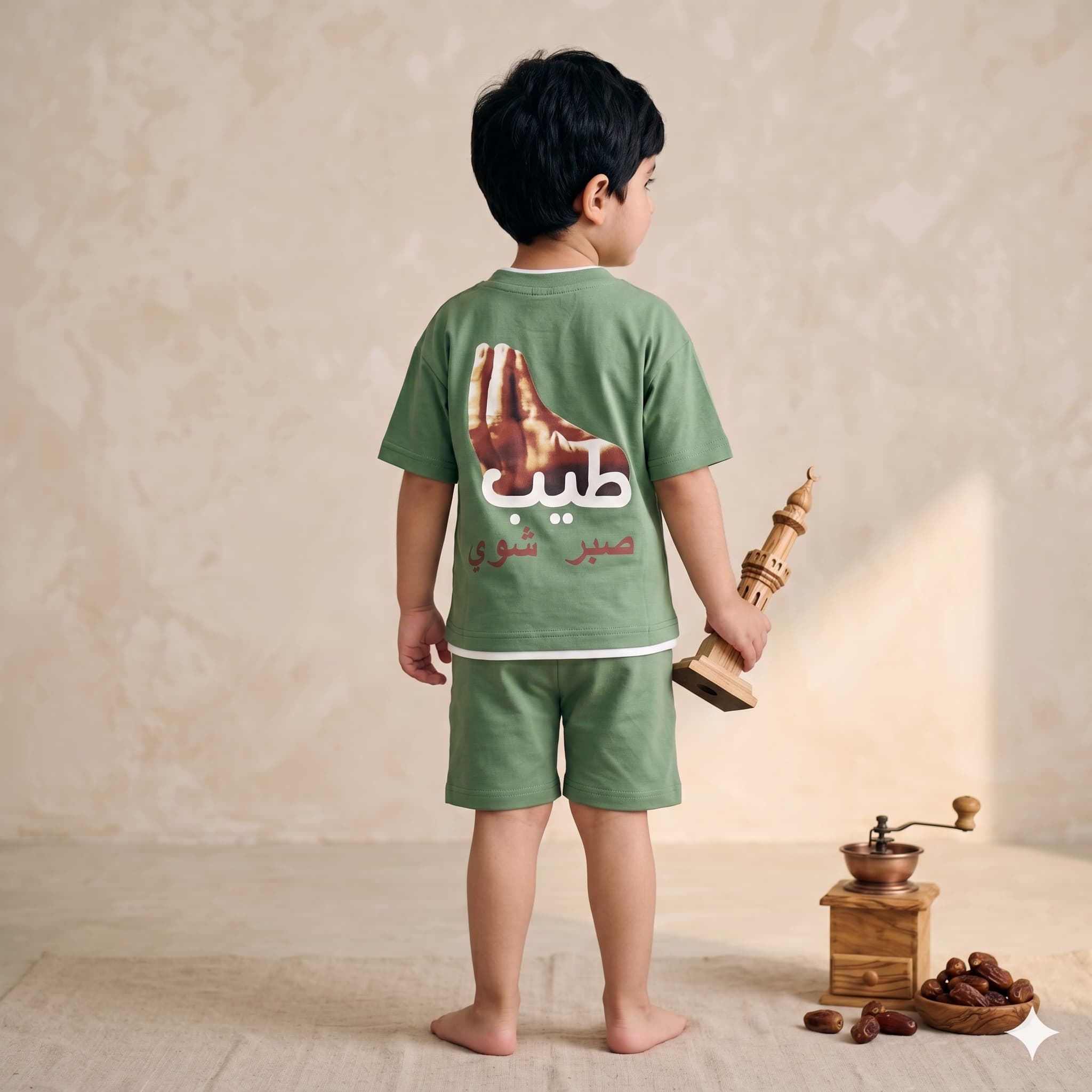 Little Patience Boys Short Set - Sage Green