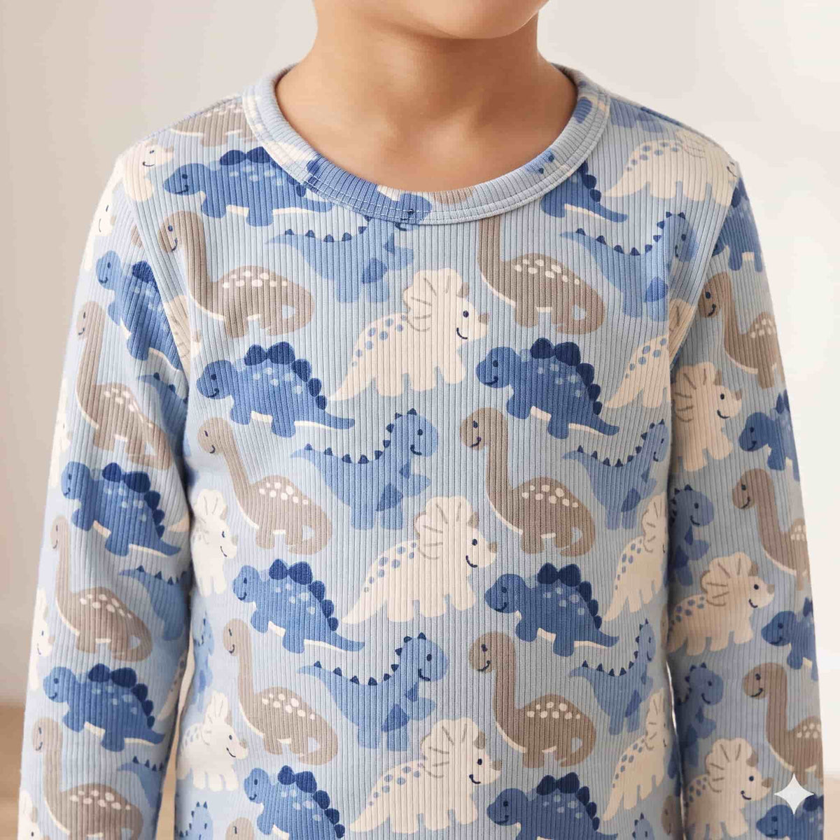Dino Parade Boys Full Sleeves Pajama Set – Powder Blue