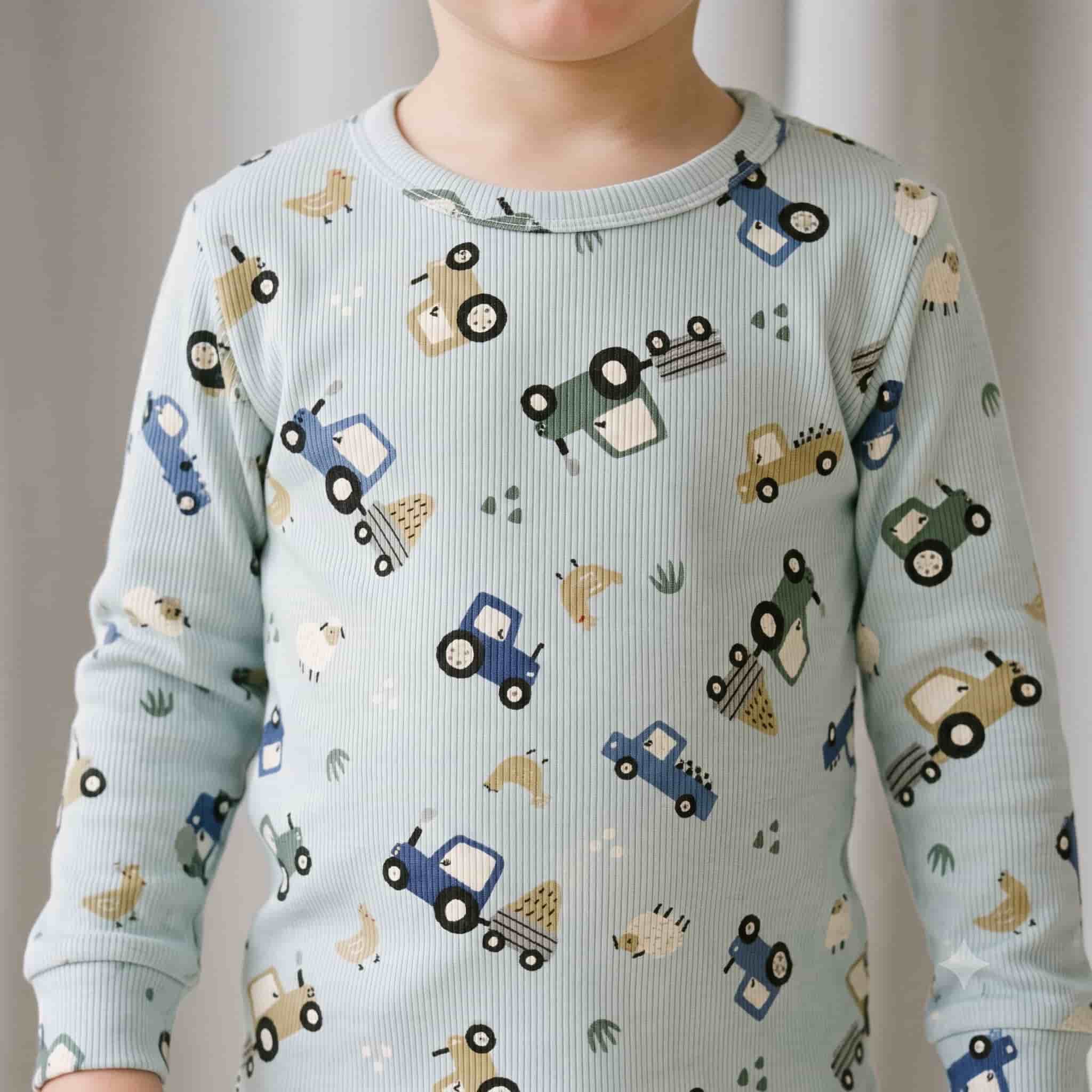 Tractor Tales Boys Full Sleeves Pajama Set - Sky Blue