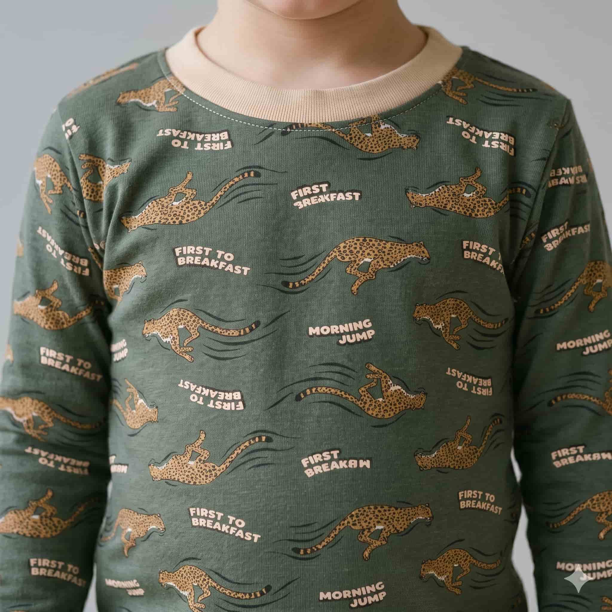 Wild Sprint Boys Full Sleeves Pajama Set – Green