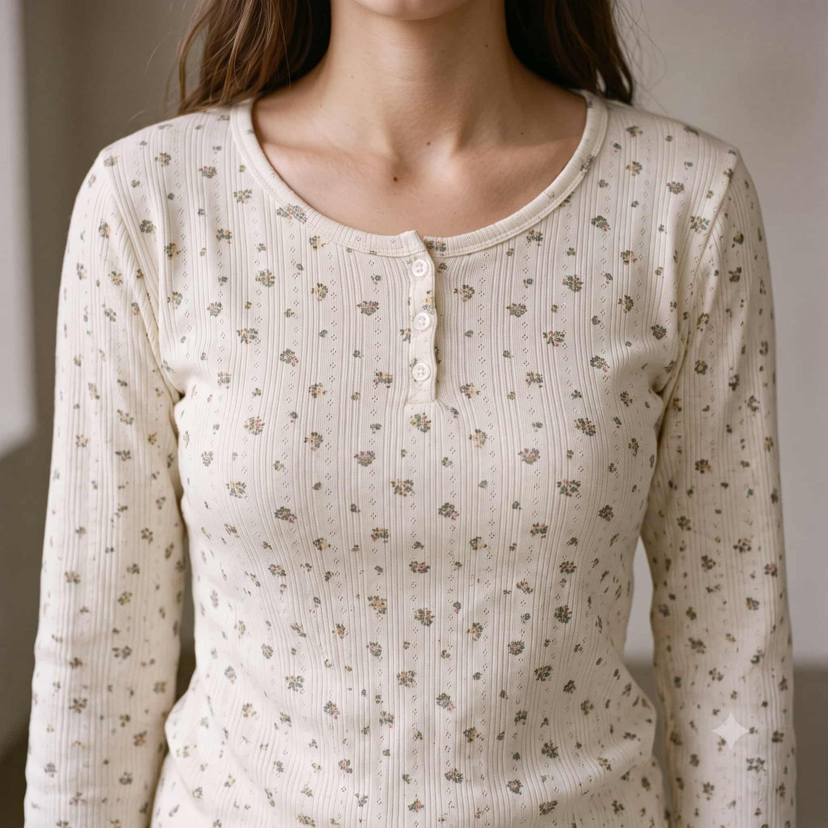 Meadow Muse Women Full Sleeves Pajama Set – Cream