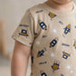 Cosmic Explorer Baby Boys Half Sleeves Set - Beige