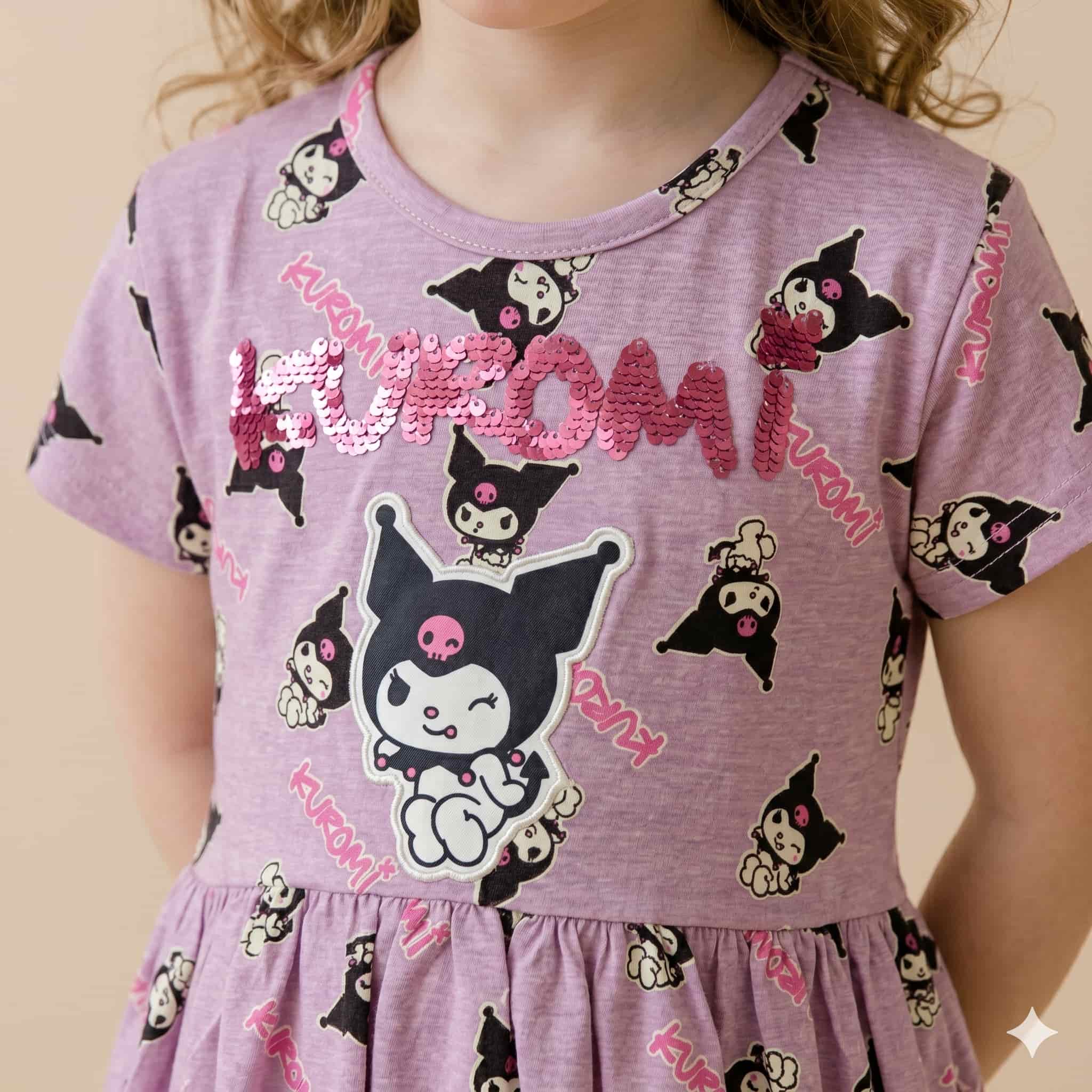 Kuromi Girls Frock - Purple