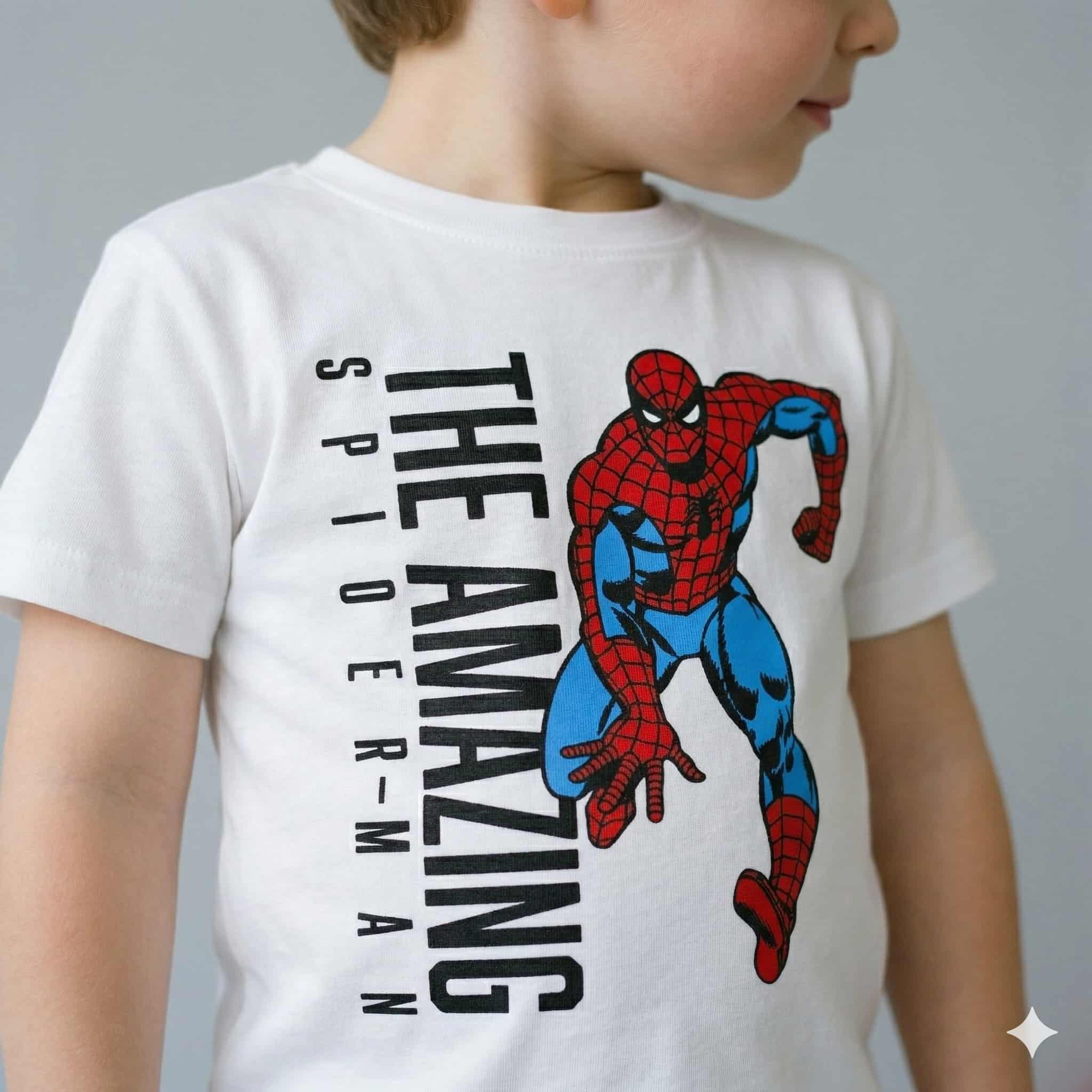 Spiderman Boys Shorts Sets- White