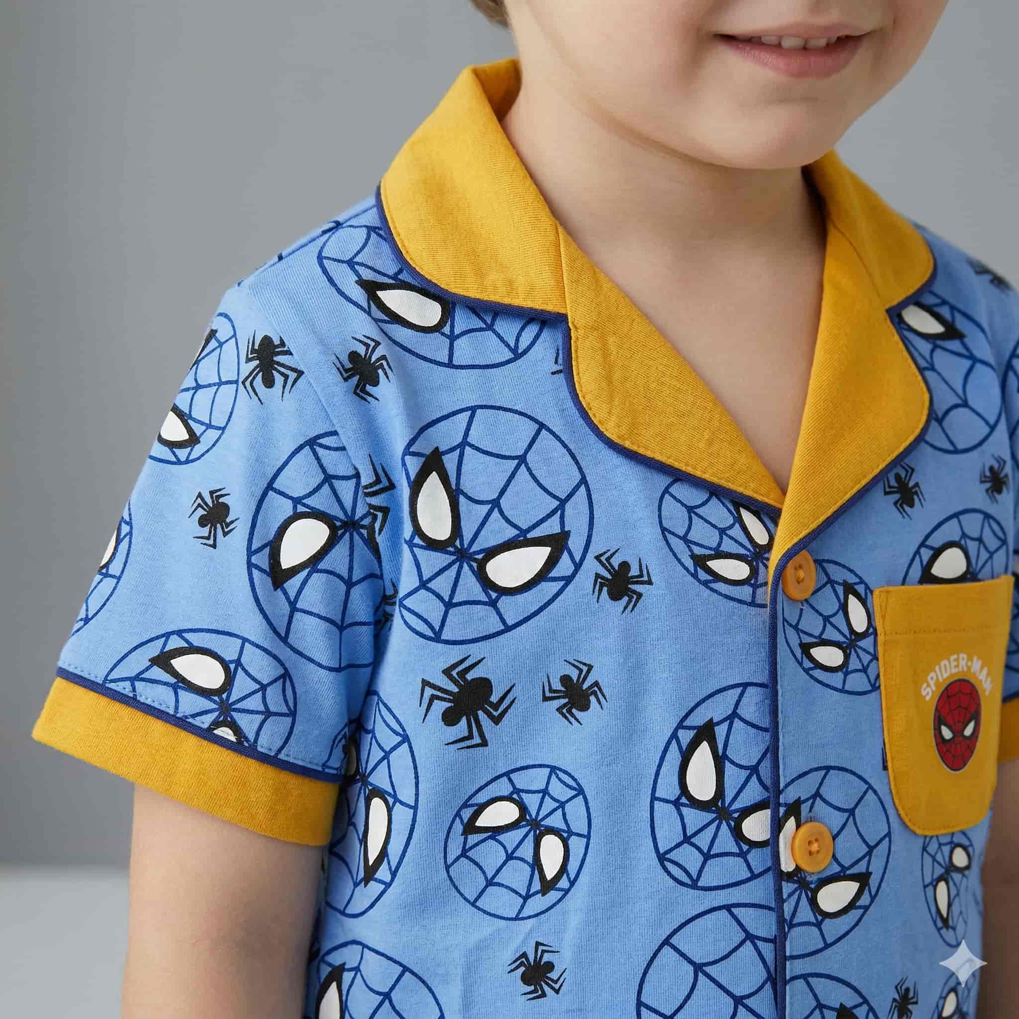 Spiderman Boys Half Sleeves Pajama Set - Blue