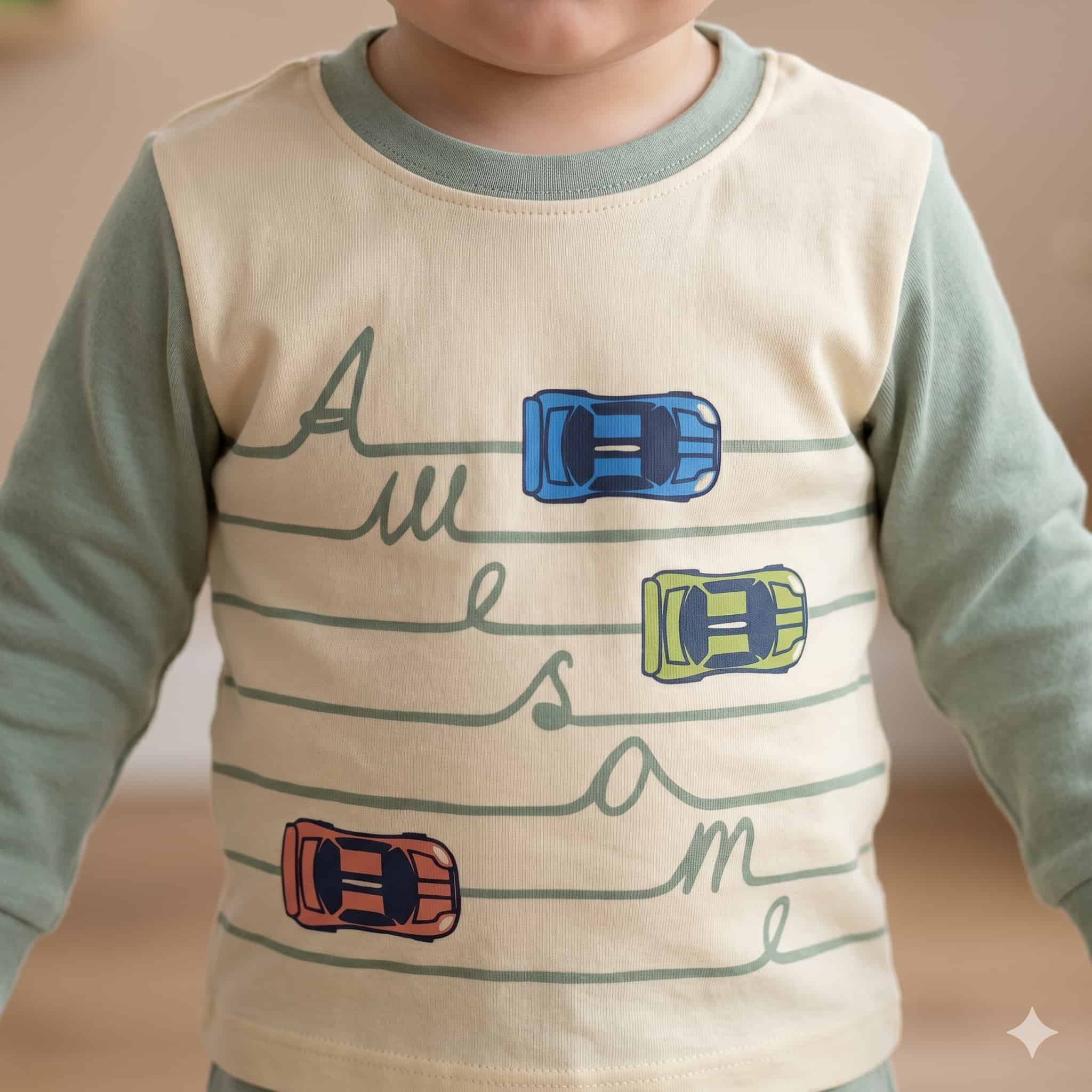 Awesome Racer Baby Boys Full Sleeves Set - Green