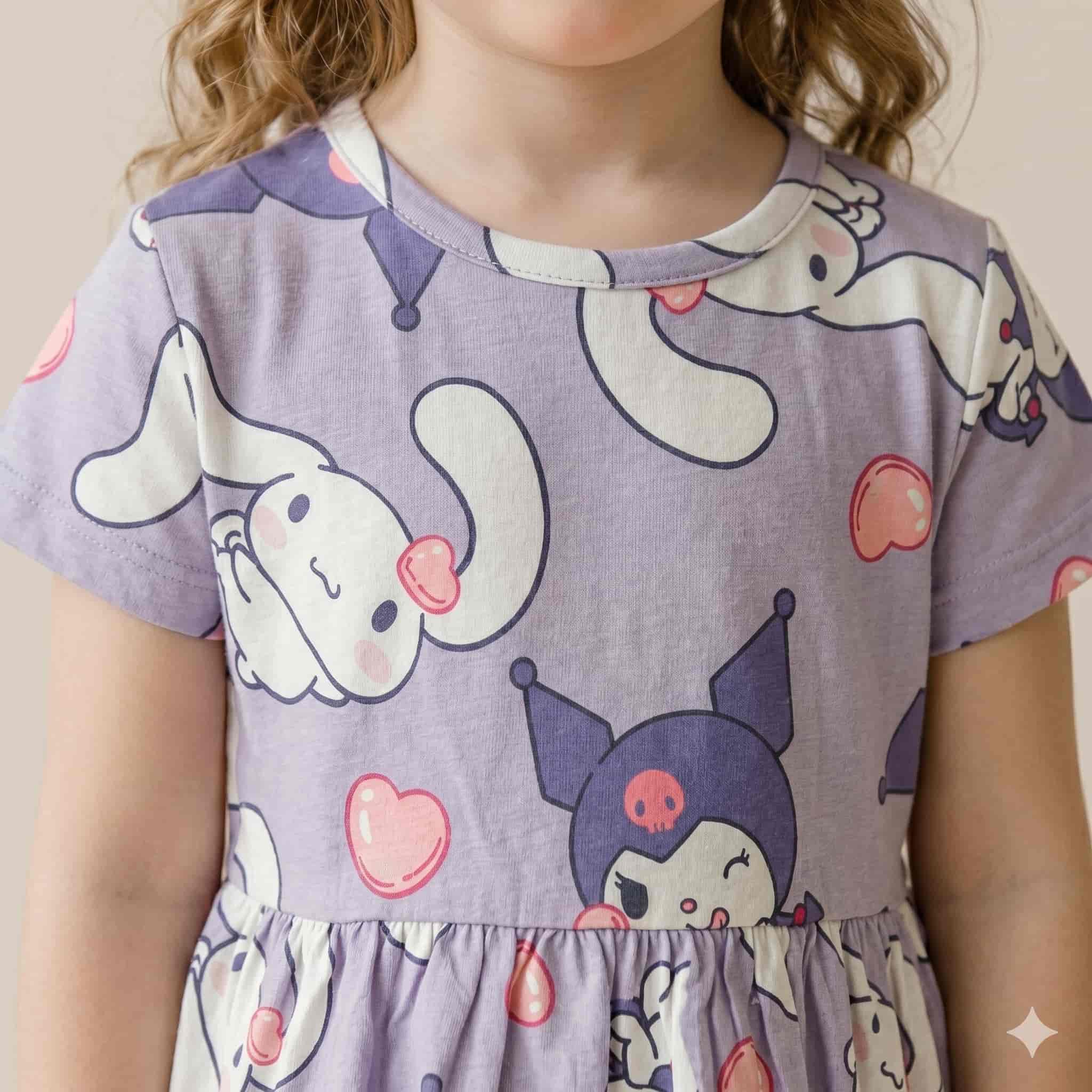 Kuromi Girls Frock - Purple