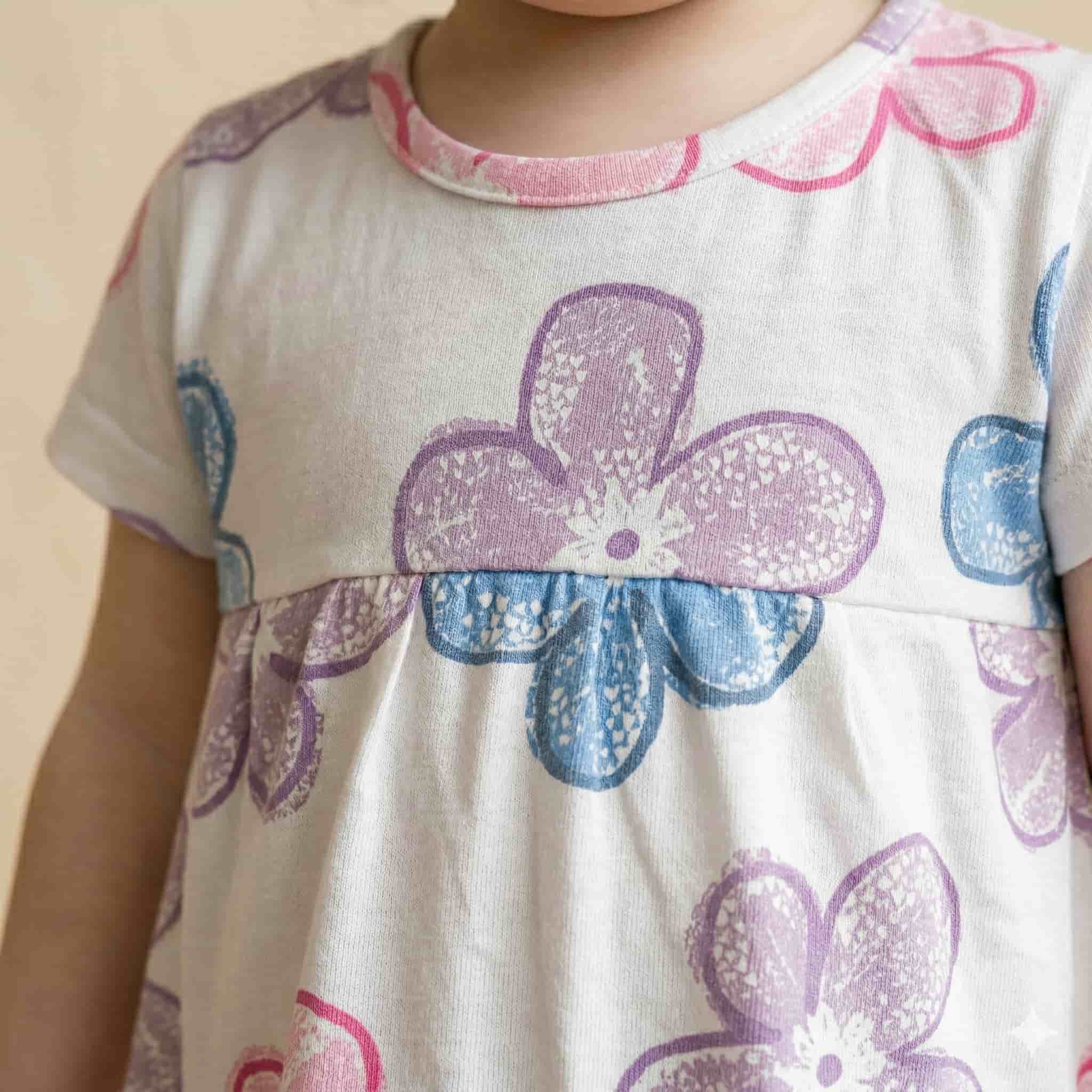 Flower Baby Girl Frock - Offwhite