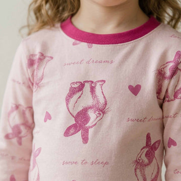 Sleepy Bunny Girls Disney Pajama Set - Pink