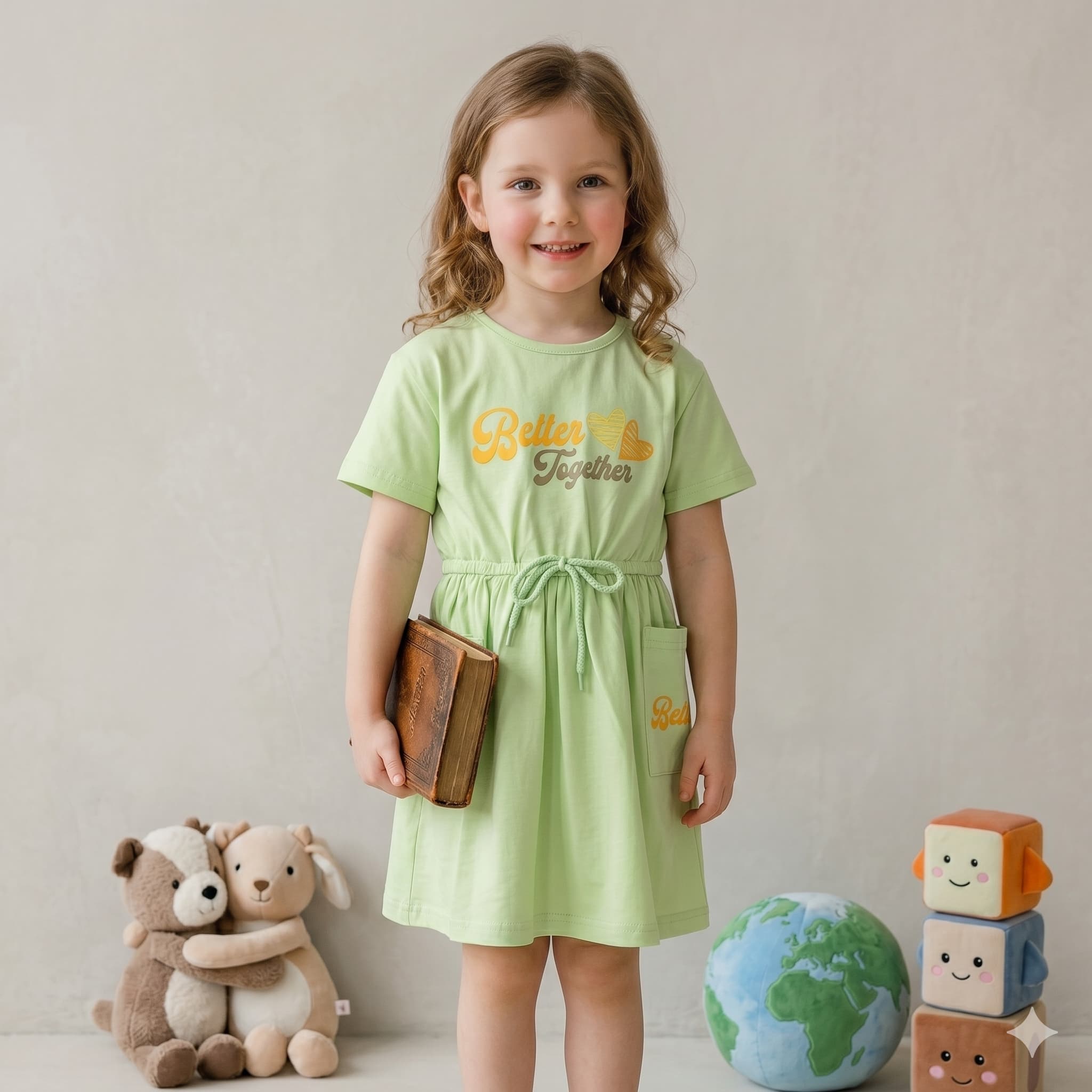 Better Together Girls Frock Set - Mint Green