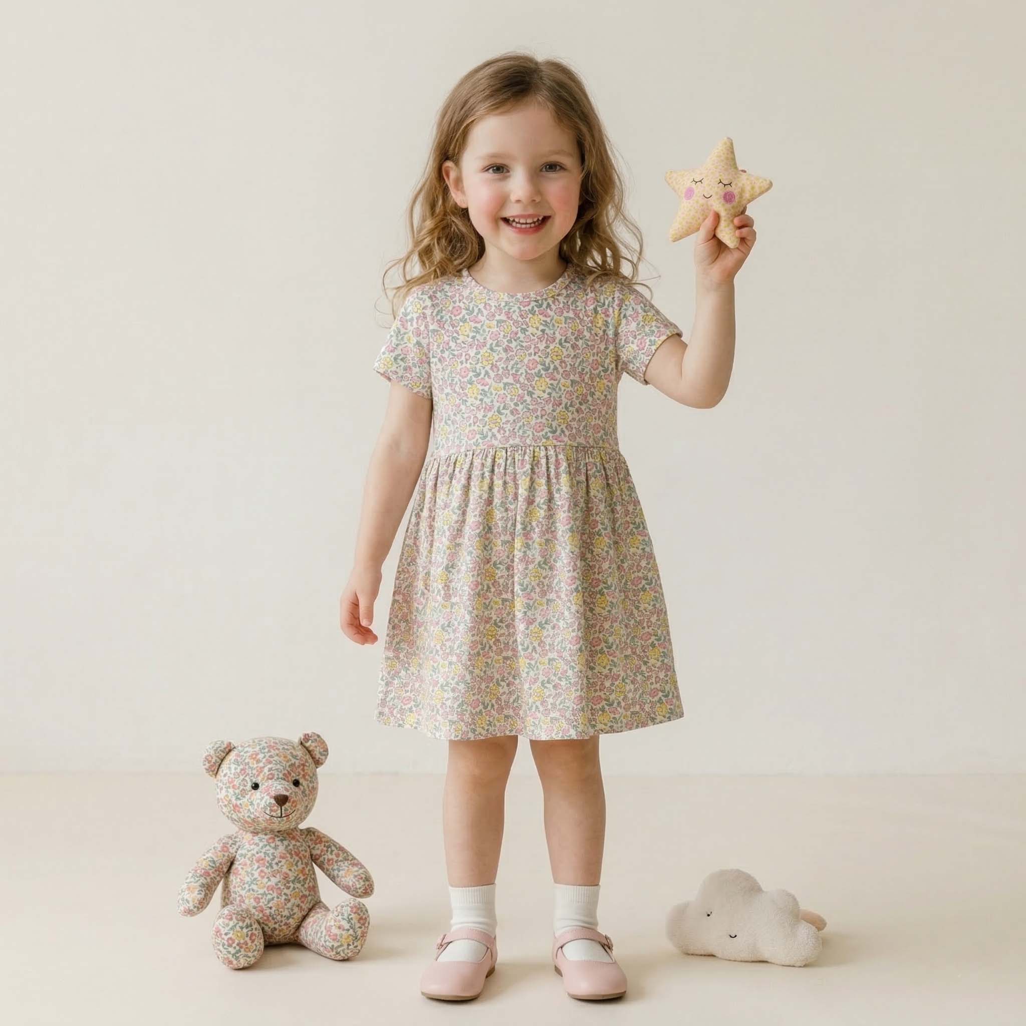 Bloom Bud Girls Frock - Multicolor